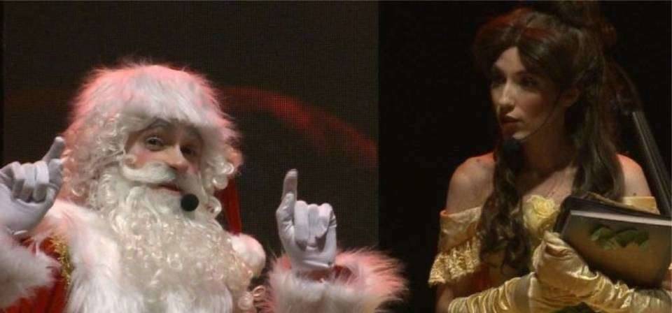 Personagens como Bela, de A Bela e a Fera, encontram-se com Papai Noel em musical com balé e orquestra