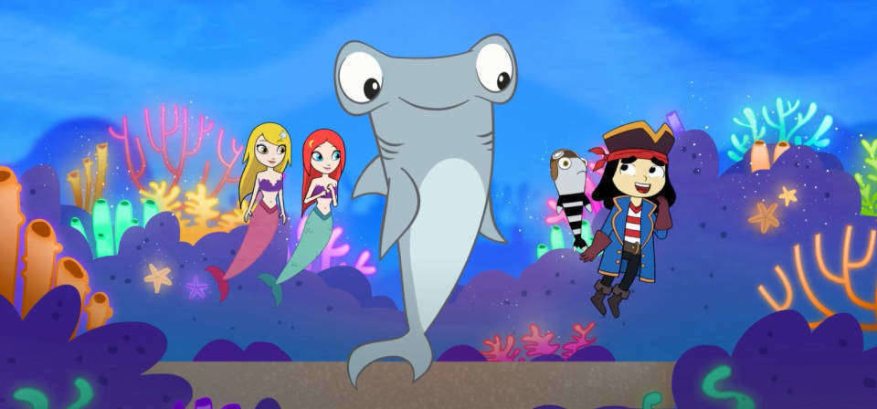 Em aventura musical nas telonas, Tubarão Martelo é apresentado por suas amigas sereias a um explorador aventureiro