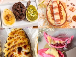 Ovos de Páscoa artesanais de Kinder Bueno, pistache, brigadeiro e outros sabores