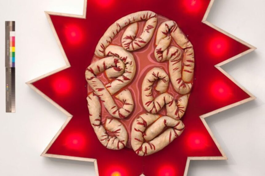 Leda Catunda, Cérebro em stand, 1988, @Almeida & Dale Galeria de Arte