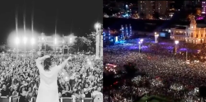 Marília Mendonça de frente para público