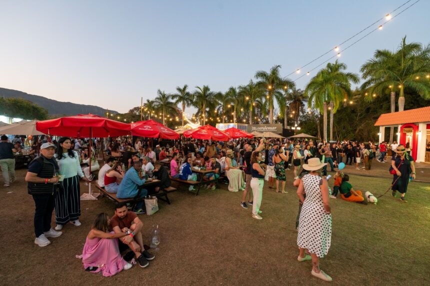 Festival ao ar livre com diversas pessoas.