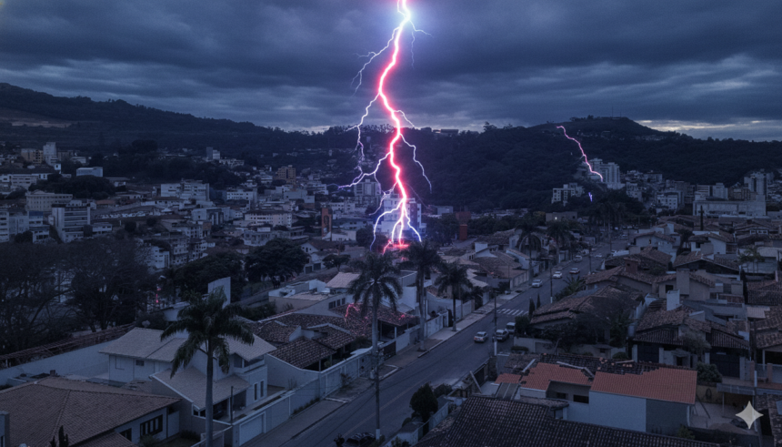 montagem de Itabira com raio de Stranger Things