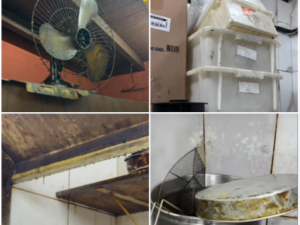 montagem com 4 fotos mostrando cozinha