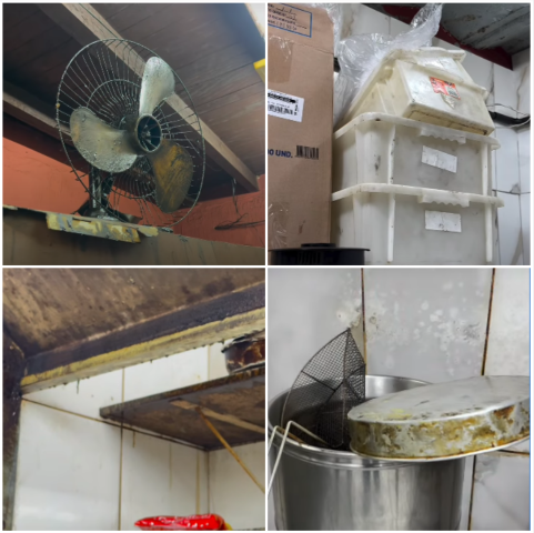 montagem com 4 fotos mostrando cozinha