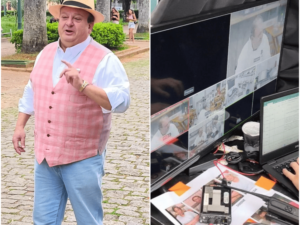 montagem de Jacquin e computadores com gravação