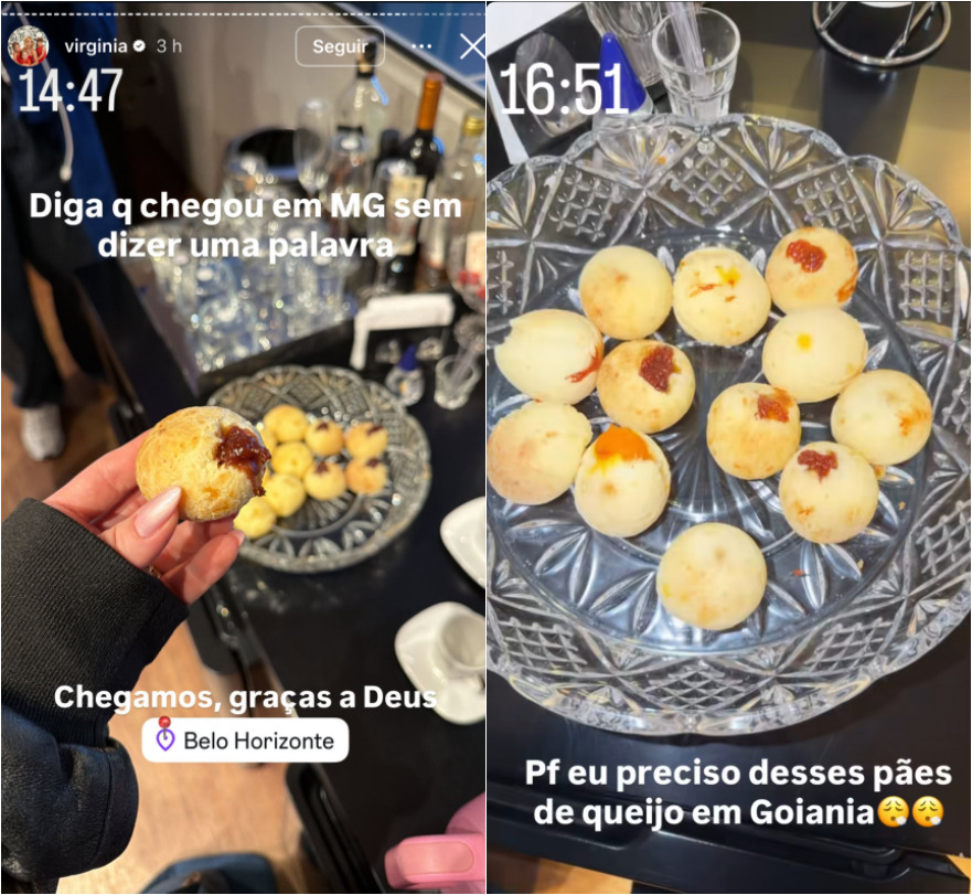 pães de queijo - (foto: Montagem Sou BH / Imagens: Instagram @virginia)