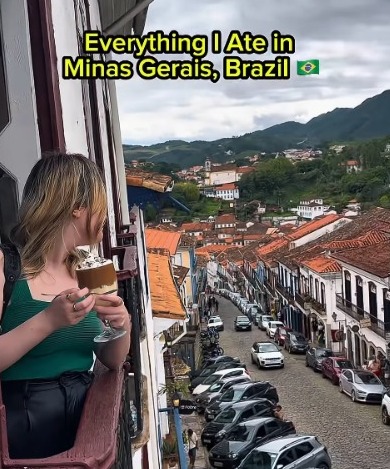 gringa prova pratos típicos de Minas durante visita a Belo Horizonte e Ouro Preto