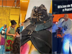 montagem com atividades do centro cultural