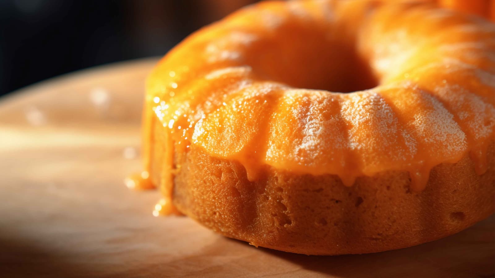 Bolo de fubá fofinho recebe calda cremosa de goiabada preparada com suco de laranja e manteiga